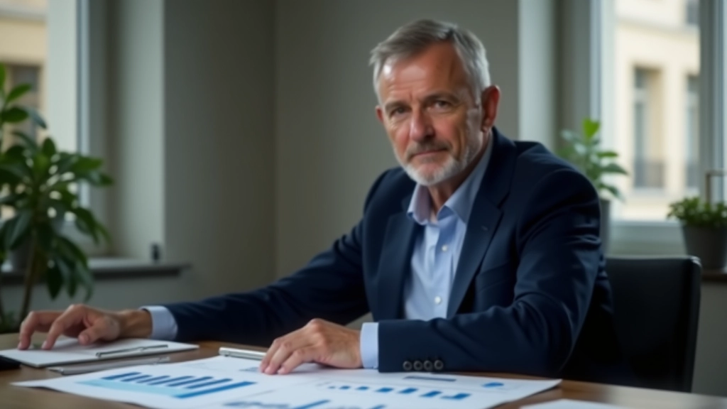 Finanzberater mit Dokumenten und Finanzdiagrammen beim Vermögensaufbau-Planning