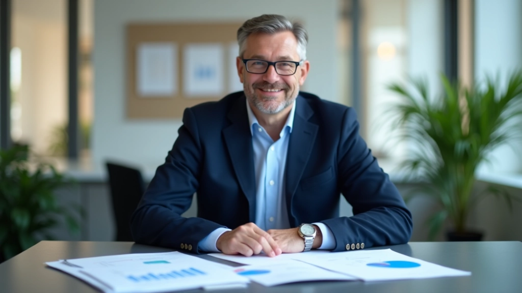 Steuerberater erklärt Vermögensstrukturierung an Schreibtisch mit Dokumenten und Grafiken